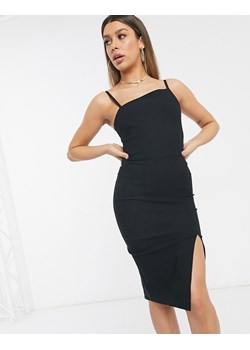 VESPER Czarna asymetryczna sukienka midi (40) ze sklepu SUPELO w kategorii Sukienki - zdjęcie 154307567