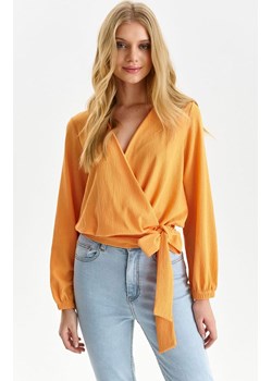 Kopertowa bluzka damska z wiązaniem w kolorze pomarańczowym SBD1430, Kolor pomarańczowy, Rozmiar 34, Top Secret ze sklepu Primodo w kategorii Bluzki damskie - zdjęcie 154311988