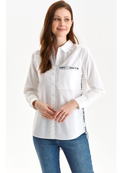 Długa koszula damska o fasonie oversize SKL3420, Kolor biały, Rozmiar 34, Top Secret ze sklepu Primodo w kategorii Koszule damskie - zdjęcie 154312008