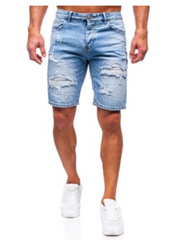 Granatowe krótkie spodenki jeansowe męskie Denley RJ951 ze sklepu Denley w kategorii Spodenki męskie - zdjęcie 154313968