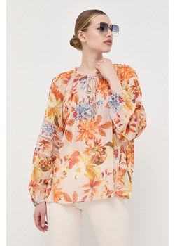 Guess bluzka damska kolor pomarańczowy wzorzysta ze sklepu ANSWEAR.com w kategorii Bluzki damskie - zdjęcie 154315335