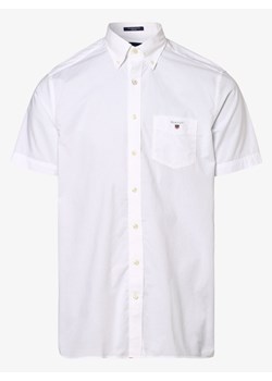 Gant Koszula męska Mężczyźni Regular Fit Bawełna biały jednolity button down ze sklepu vangraaf w kategorii Koszule męskie - zdjęcie 154315567