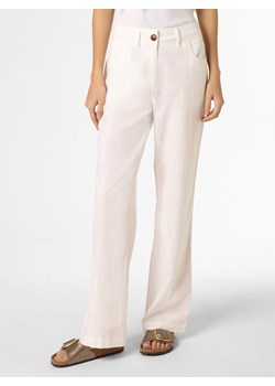 Franco Callegari Spodnie z dodatkiem lnu Kobiety Bawełna biały jednolity ze sklepu vangraaf w kategorii Spodnie damskie - zdjęcie 154315637