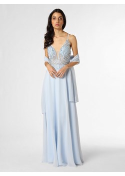 Luxuar Fashion Damska sukienka wieczorowa z etolą Kobiety Koronka jasnoniebieski jednolity ze sklepu vangraaf w kategorii Sukienki - zdjęcie 154315678