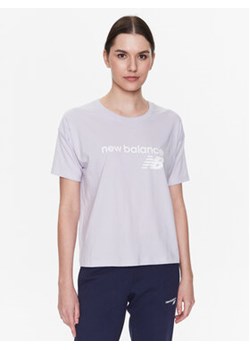 New Balance T-Shirt Stacked WT03805 Fioletowy Relaxed Fit ze sklepu MODIVO w kategorii Bluzki damskie - zdjęcie 154334307