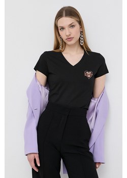 Liu Jo t-shirt bawełniany kolor czarny ze sklepu ANSWEAR.com w kategorii Bluzki damskie - zdjęcie 154363086