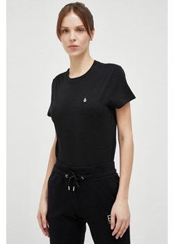 Volcom t-shirt bawełniany kolor czarny ze sklepu ANSWEAR.com w kategorii Bluzki damskie - zdjęcie 154363156