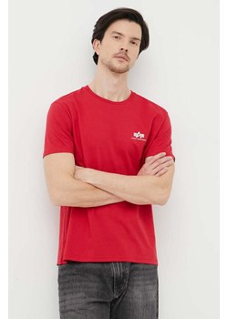 Alpha Industries t-shirt bawełniany kolor czerwony z nadrukiem 188505.328-SpeedRed ze sklepu ANSWEAR.com w kategorii T-shirty męskie - zdjęcie 154363268