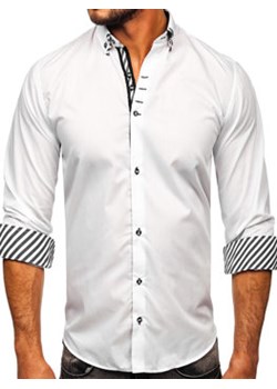 Koszula męska z długim rękawem biała Bolf 3762 ze sklepu Denley w kategorii Koszule męskie - zdjęcie 154373908