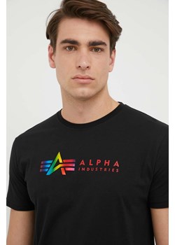 Alpha Industries t-shirt bawełniany kolor czarny z nadrukiem ze sklepu ANSWEAR.com w kategorii T-shirty męskie - zdjęcie 154377107