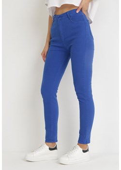 Niebieskie Spodnie Slim z Wsuwanymi Kieszeniami Diksha ze sklepu Born2be Odzież w kategorii Spodnie damskie - zdjęcie 154393608