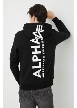 Alpha Industries bluza męska kolor czarny z kapturem ze sklepu ANSWEAR.com w kategorii Bluzy męskie - zdjęcie 154398536