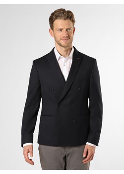 Finshley & Harding London Marynarka męska Mężczyźni Slim Fit granatowy wypukły wzór tkaniny ze sklepu vangraaf w kategorii Marynarki męskie - zdjęcie 154403227