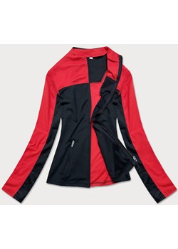 Damska bluza z elastycznego materiału czerwono-czarna (hd149-05) ze sklepu goodlookin.pl w kategorii Bluzy damskie - zdjęcie 154404837