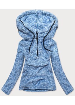 Pluszowa damska bluza melanż niebieska (hh008-9) ze sklepu goodlookin.pl w kategorii Bluzy damskie - zdjęcie 154406446