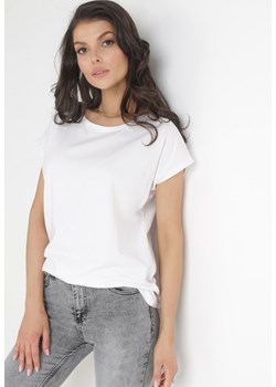 Biały T-shirt Bawełniany z Krótkim Rękawem Erestusia ze sklepu Born2be Odzież w kategorii Bluzki damskie - zdjęcie 154418527