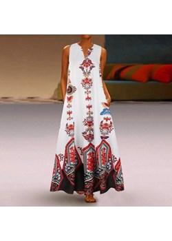 Wzorzysta Sukienka Maxi ze sklepu Vesporia w kategorii Sukienki - zdjęcie 154426578