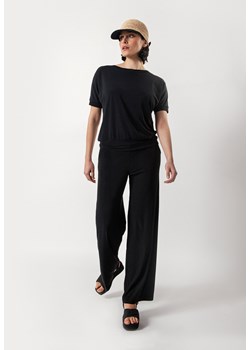 Czarne lejące spodnie z prostą nogawką ze sklepu Molton w kategorii Spodnie damskie - zdjęcie 154439668