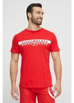 Bikkembergs t-shirt plażowy bawełniany kolor czerwony z nadrukiem ze sklepu ANSWEAR.com w kategorii T-shirty męskie - zdjęcie 154441329