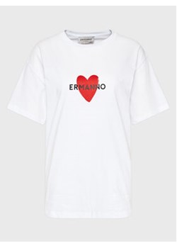 Ermanno Firenze T-Shirt D42EL023EK4 Biały Regular Fit ze sklepu MODIVO w kategorii Bluzki damskie - zdjęcie 154441787