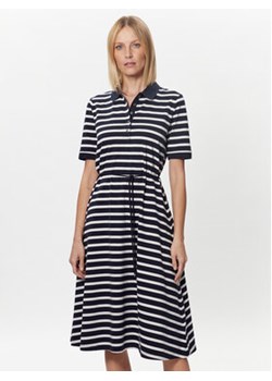 Tommy Hilfiger Sukienka codzienna Stripe Polo WW0WW37831 Granatowy Regular Fit ze sklepu MODIVO w kategorii Sukienki - zdjęcie 154463467