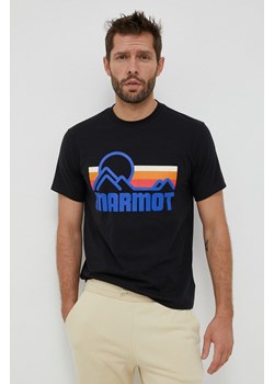 Marmot t-shirt Coastal męski kolor czarny z nadrukiem ze sklepu ANSWEAR.com w kategorii T-shirty męskie - zdjęcie 154465486