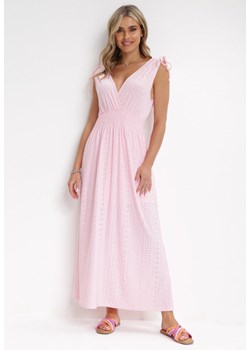 Różowa Rozkloszowana Sukienka Maxi Travili ze sklepu Born2be Odzież w kategorii Sukienki - zdjęcie 154467528
