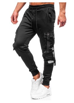 Czarne bojówki spodnie męskie joggery dresowe Denley HS7173 ze sklepu Denley w kategorii Spodnie męskie - zdjęcie 154471838