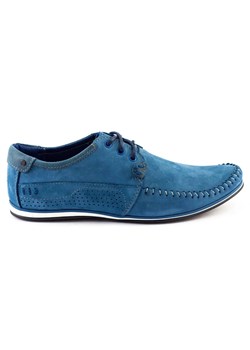 Buty Męskie skórzane mokasyny 875 niebieskie ze sklepu butyolivier w kategorii Mokasyny męskie - zdjęcie 154475285