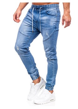 Granatowe spodnie jeansowe joggery męskie Denley KS2112 ze sklepu Denley w kategorii Jeansy męskie - zdjęcie 154490739