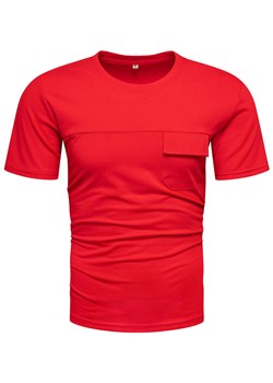 Koszulka męska czerwona z kieszonką Recea ze sklepu Recea.pl w kategorii T-shirty męskie - zdjęcie 154493855