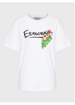 Ermanno Firenze T-Shirt D42EL036EK8 Biały Regular Fit ze sklepu MODIVO w kategorii Bluzki damskie - zdjęcie 154495086