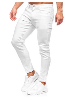 Białe spodnie jeansowe męskie skinny fit Denley KX1180 ze sklepu Denley w kategorii Jeansy męskie - zdjęcie 154519299