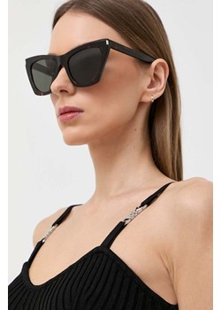 Saint Laurent okulary przeciwsłoneczne damskie kolor brązowy SL 214 KATE ze sklepu ANSWEAR.com w kategorii Okulary przeciwsłoneczne damskie - zdjęcie 154519528