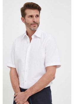BOSS koszula bawełniana BOSS ORANGE męska kolor biały regular z kołnierzykiem klasycznym ze sklepu ANSWEAR.com w kategorii Koszule męskie - zdjęcie 154519855