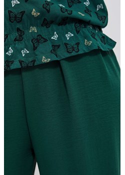 Bawełniana bluzka ze ściągaczem malahitowa ze sklepu Moodo.pl w kategorii Bluzki damskie - zdjęcie 154527985