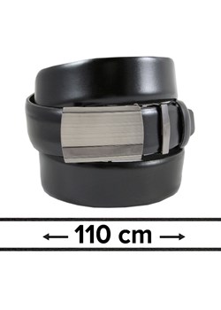 Pasek Czarny do Spodni 110 cm, Automatyczna Klamra, Skórzany, Elegancki -VICTORIO PSVCTO021640rozm110 ze sklepu JegoSzafa.pl w kategorii Paski męskie - zdjęcie 154533786