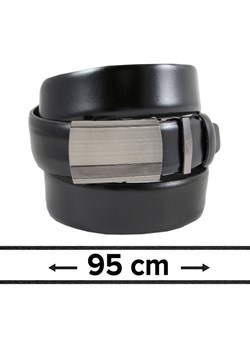 Pasek Czarny do Spodni 95 cm, Automatyczna Klamra, Skórzany, Elegancki -VICTORIO PSVCTO021640rozm95 ze sklepu JegoSzafa.pl w kategorii Paski męskie - zdjęcie 154533796
