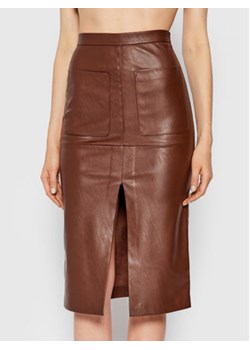 Pinko Spódnica z imitacji skóry Lombard 1G168X 7105 Brązowy Slim Fit ze sklepu MODIVO w kategorii Spódnice - zdjęcie 154535366