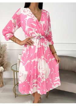Różowo-Kremowa Plisowana Sukienka ze sklepu ModnaKiecka.pl w kategorii Sukienki - zdjęcie 154554288