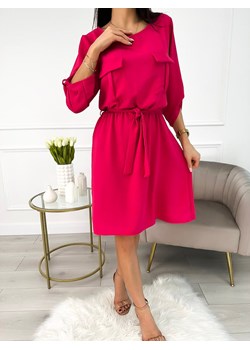 Różowa Sukienka z Kieszonkami ze sklepu ModnaKiecka.pl w kategorii Sukienki - zdjęcie 154554405