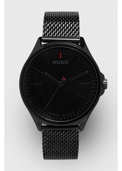HUGO zegarek 1530204 męski kolor czarny ze sklepu ANSWEAR.com w kategorii Zegarki - zdjęcie 155780696