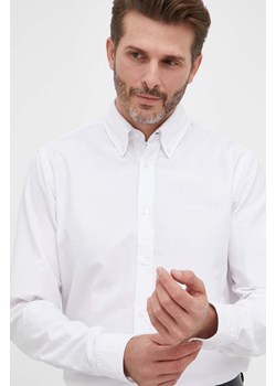 BOSS koszula bawełniana BOSS ORANGE męska kolor biały regular z kołnierzykiem włoskim 50489341 ze sklepu ANSWEAR.com w kategorii Koszule męskie - zdjęcie 155780956