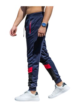 Spodnie męskie joggery granatowe Recea ze sklepu Recea.pl w kategorii Spodnie męskie - zdjęcie 155783936