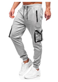 Szare bojówki spodnie męskie joggery dresowe Denley 8K1116 ze sklepu Denley w kategorii Spodnie męskie - zdjęcie 155815675