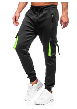Czarne bojówki spodnie męskie joggery dresowe Denley 8K1116 ze sklepu Denley w kategorii Spodnie męskie - zdjęcie 155815677