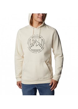 Męska bluza dresowa nierozpinana z kapturem Columbia CSC Graphic Hoodie - kremowa ze sklepu Sportstylestory.com w kategorii Bluzy męskie - zdjęcie 155818506