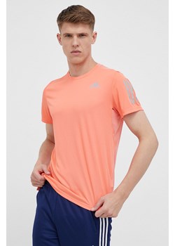 adidas Performance t-shirt do biegania Own The Run kolor pomarańczowy z nadrukiem ze sklepu ANSWEAR.com w kategorii T-shirty męskie - zdjęcie 155831417