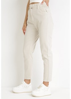 Beżowe Jeansy z Wysoką Talią Paper Bag Acania ze sklepu Born2be Odzież w kategorii Spodnie damskie - zdjęcie 155831805