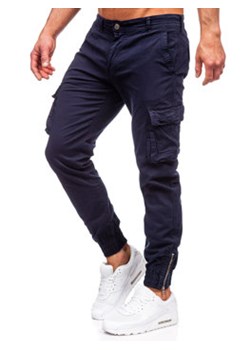 Granatowe spodnie jeansowe joggery bojówki męskie Denley Z808 ze sklepu Denley w kategorii Jeansy męskie - zdjęcie 155837515